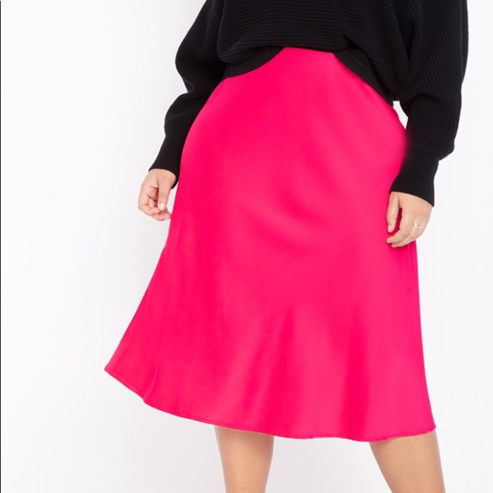 Satin Midi Skirt